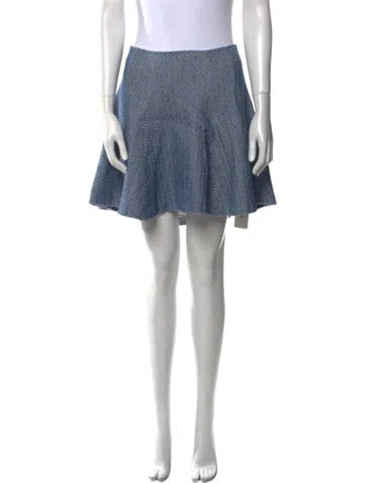 Pre-owned Alice And Olivia Striped Mini Skirt In Blue