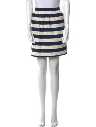 Pre-owned Alice And Olivia Striped Mini Skirt In Blue