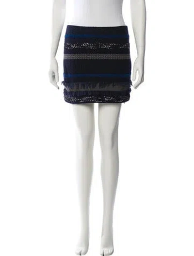 Pre-owned Alice And Olivia Striped Mini Skirt In Blue