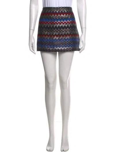 Pre-owned Alice And Olivia Striped Mini Skirt In Blue
