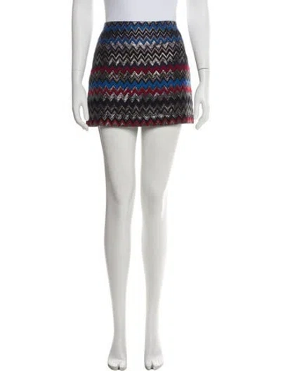 Pre-owned Alice And Olivia Striped Mini Skirt In Blue
