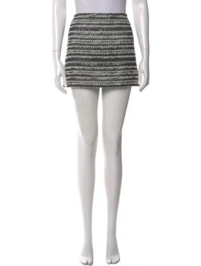 Pre-owned Alice And Olivia Striped Mini Skirt In Gray