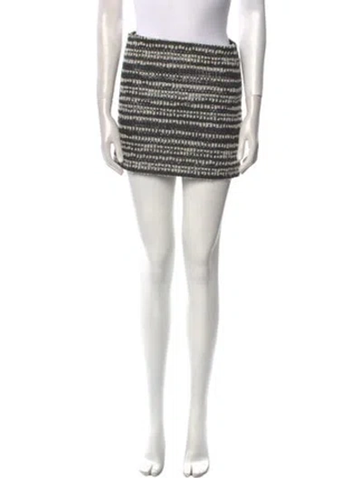 Pre-owned Alice And Olivia Striped Mini Skirt In Gray