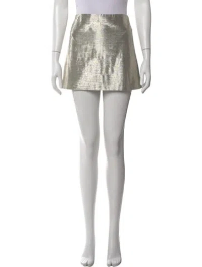 Pre-owned Alice And Olivia Striped Mini Skirt In Metallic/neutrals