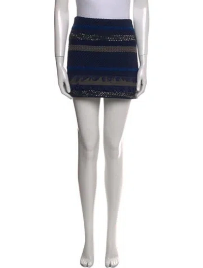 Pre-owned Alice And Olivia Striped Mini Skirt In Multi