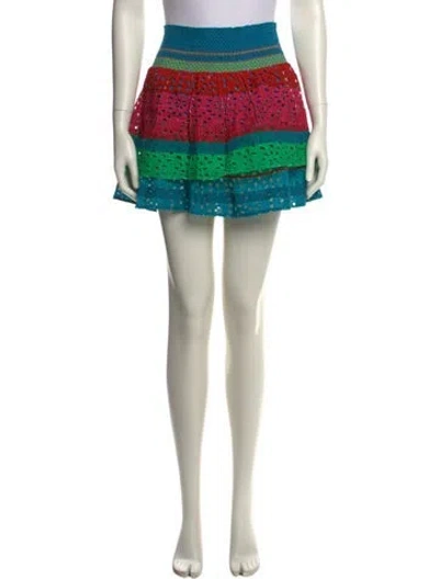 Pre-owned Alice And Olivia Striped Mini Skirt In Multi