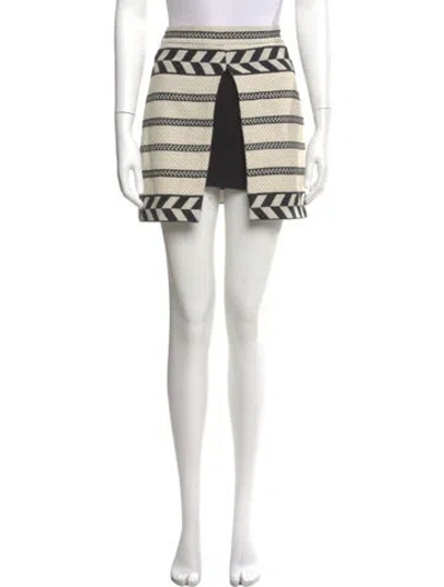 Pre-owned Alice And Olivia Striped Mini Skirt In Neutral