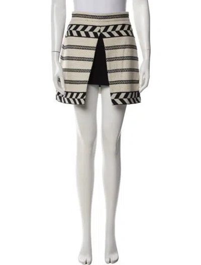 Pre-owned Alice And Olivia Striped Mini Skirt In Neutral