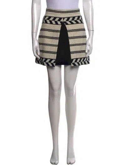 Pre-owned Alice And Olivia Striped Mini Skirt In Neutrals