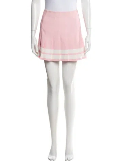 Pre-owned Alice And Olivia Striped Mini Skirt In Pink