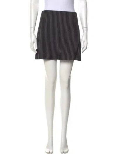 Pre-owned Alice And Olivia Striped Mini Skirt W/ Tags In Black