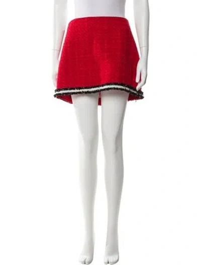 Pre-owned Alice And Olivia Striped Mini Skirt W/ Tags In Red