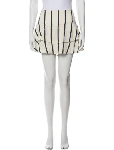 Pre-owned Alice And Olivia Striped Mini Skirt In White