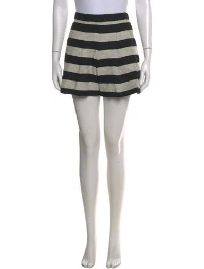 Pre-owned Alice And Olivia Striped Mini Skirt In White
