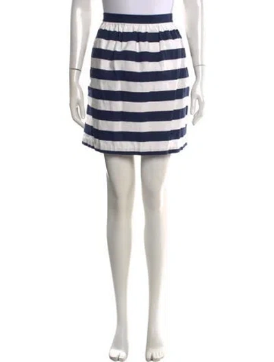 Pre-owned Alice And Olivia Striped Mini Skirt In White