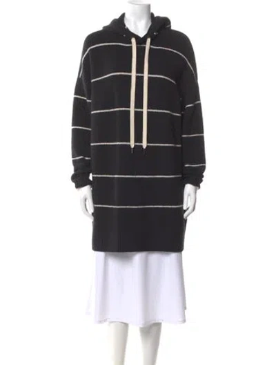 Pre-owned Alice And Olivia Striped Mock Neck Sweater In Black