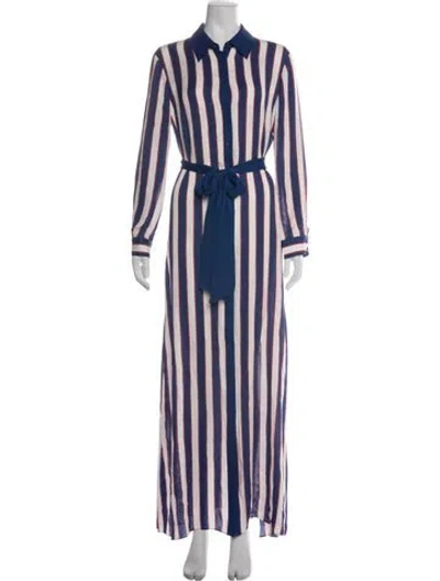 Pre-owned Alice And Olivia Striped Nightgown In Blue