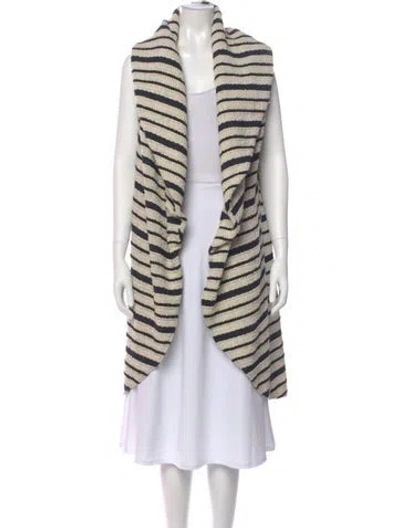 Pre-owned Alice And Olivia Striped Open Front Sweater W/ Tags In Blue