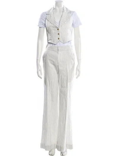 Pre-owned Alice And Olivia Striped Pant Set W/ Tags In White