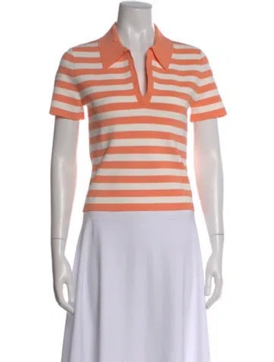 Pre-owned Alice And Olivia Striped Short Sleeve Polo In Multi