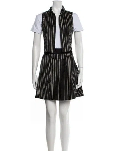 Pre-owned Alice And Olivia Striped Skirt Set W/ Tags In Black