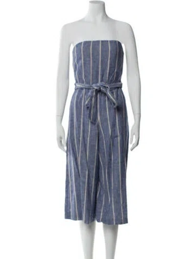 Pre-owned Alice And Olivia Striped Strapless Jumpsuit In Multi