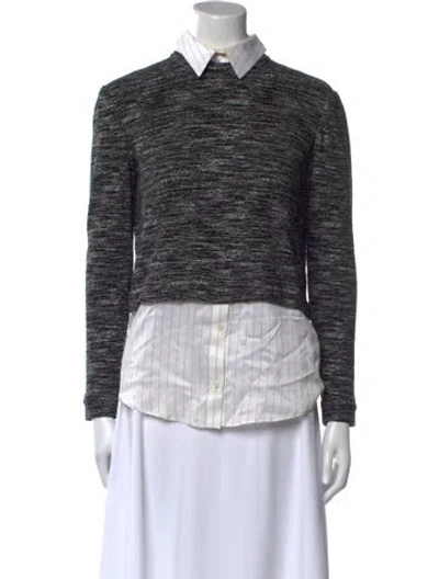 Pre-owned Alice And Olivia Striped Sweater In Gray
