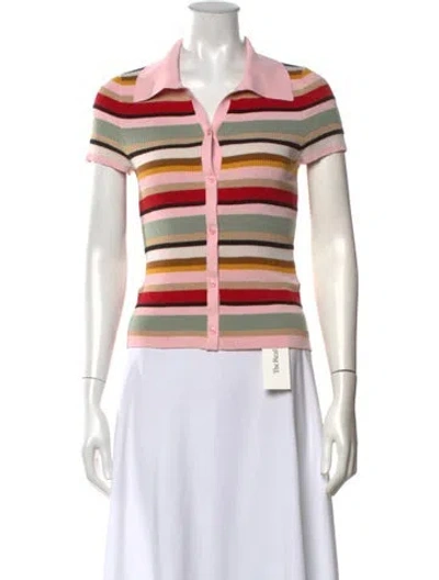 Pre-owned Alice And Olivia Striped Sweater In Pink