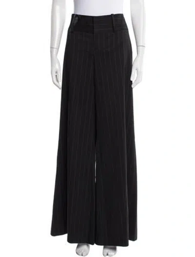 Pre-owned Alice And Olivia Striped Wide Leg Pants In Gray