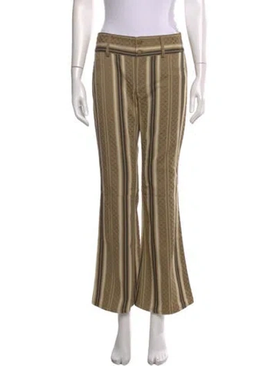 Pre-owned Alice And Olivia Striped Wide Leg Pants In Neutral