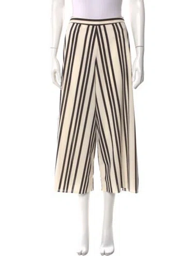 Pre-owned Alice And Olivia Striped Wide Leg Pants In Neutral