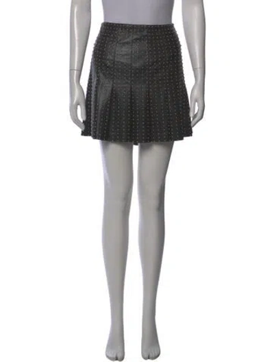 Pre-owned Alice And Olivia Studded Accents Mini Skirt In Black