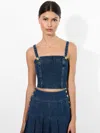 Alice And Olivia Sue Bustier Cropped Top In Love Train