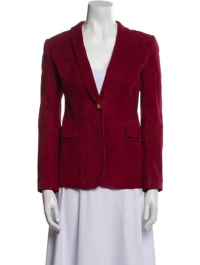 Pre-owned Alice And Olivia Suede Blazer In Red