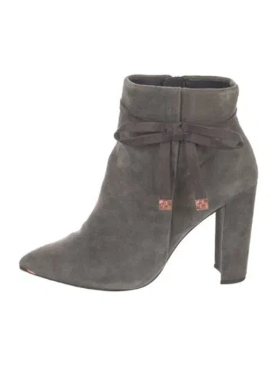 Pre-owned Alice And Olivia Suede Boots In Gray