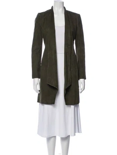 Pre-owned Alice And Olivia Suede Coat In Green
