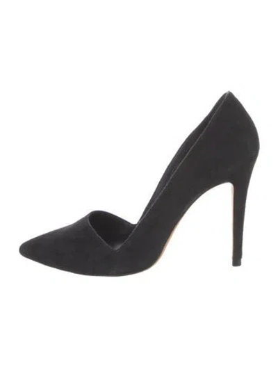 Pre-owned Alice And Olivia Suede D'orsay Pumps In Black