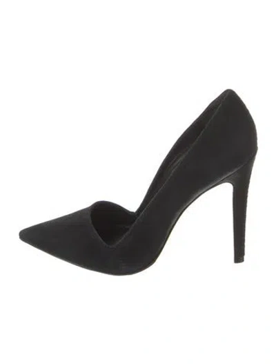 Pre-owned Alice And Olivia Suede D'orsay Pumps W/ Tags In Black