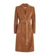 Alice And Olivia Suede Karley Wrap Coat In Brown