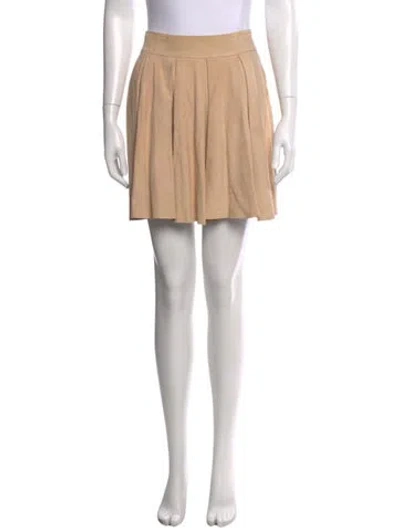 Pre-owned Alice And Olivia Suede Mini Skirt In Neutral
