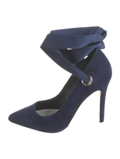 Pre-owned Alice And Olivia Suede Pumps In Blue