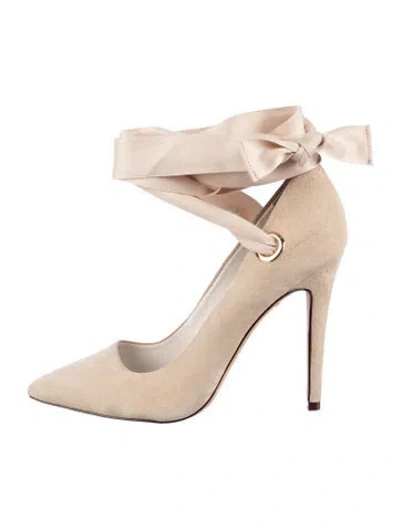 Pre-owned Alice And Olivia Suede Pumps In Neutral
