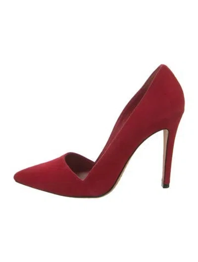 Pre-owned Alice And Olivia Suede Pumps In Red