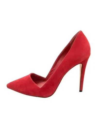 Pre-owned Alice And Olivia Suede Pumps In Red