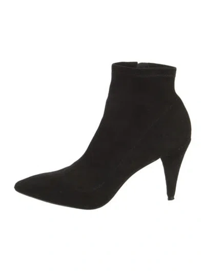 Pre-owned Alice And Olivia Suede Sock Boots In Black