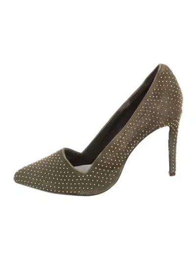 Pre-owned Alice And Olivia Suede Studded Accents Pumps