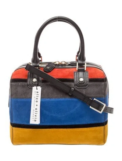 Pre-owned Alice And Olivia Suede Top Handle Bag In Multi
