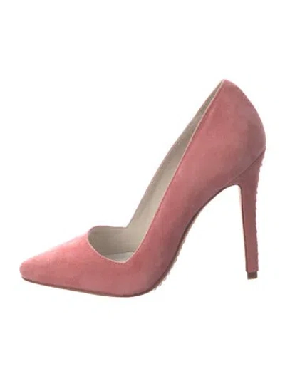 Pre-owned Alice And Olivia Suede Whipstitch Trim Pumps In Pink