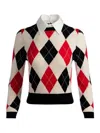 Alice And Olivia Carolann Collared Argyle Sweater In Multi