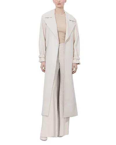 Alice And Olivia Sullivan Faux Leather Trench Coat In Chino